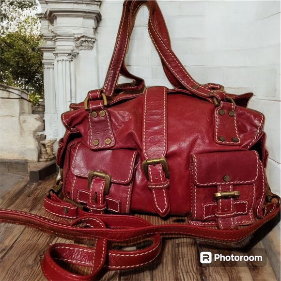 Mulberry Handbags - GUC MULBERRY SOFT RED LEATHER CROSSBODY / SHOULDER BAG Unstructured!